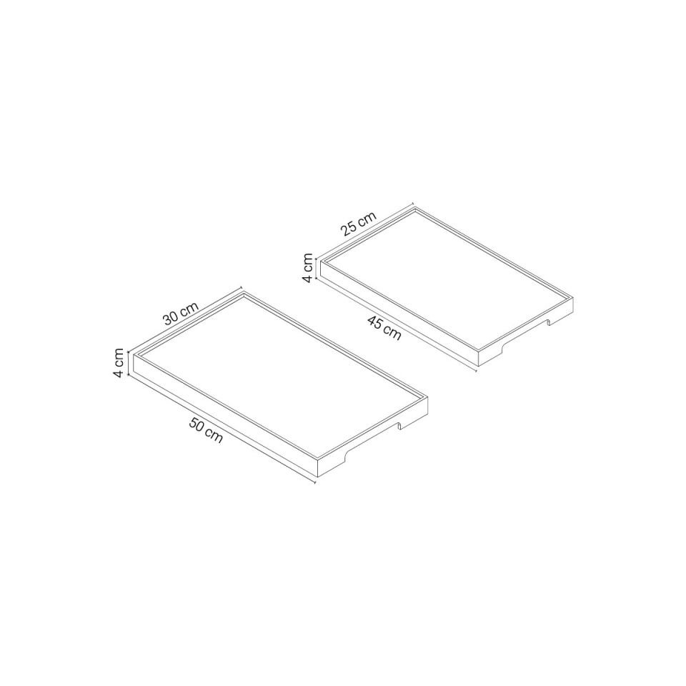 Wooden Serving Tray Set – EDGE Series Raw