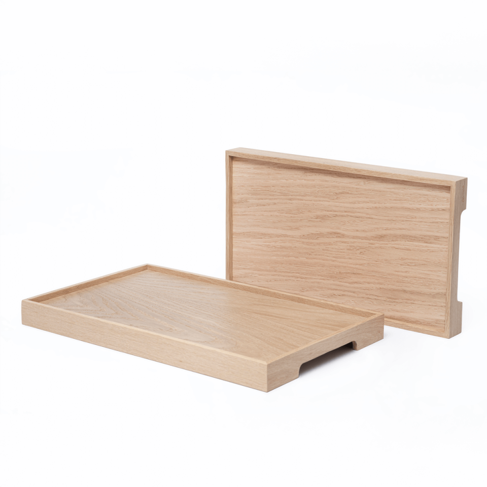Wooden Serving Tray Set – EDGE Series Raw