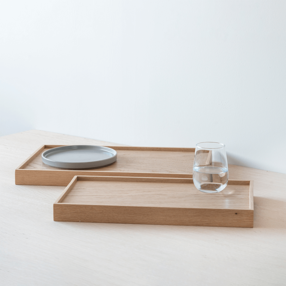 Wooden Serving Tray Set – EDGE Series Raw