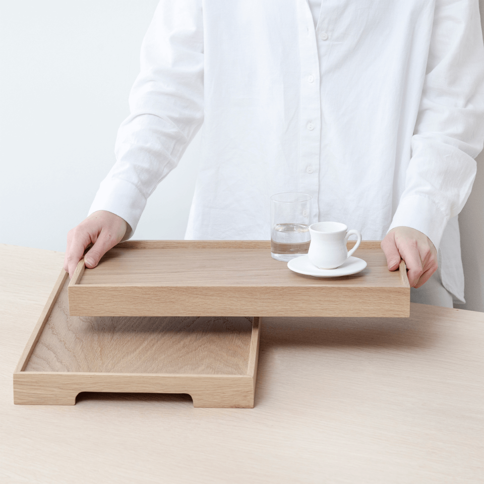 Wooden Serving Tray Set – EDGE Series Raw