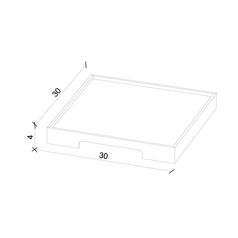 Masif Meşe Sunum Tepsisi – EDGE Serisi, 30*30 Raw