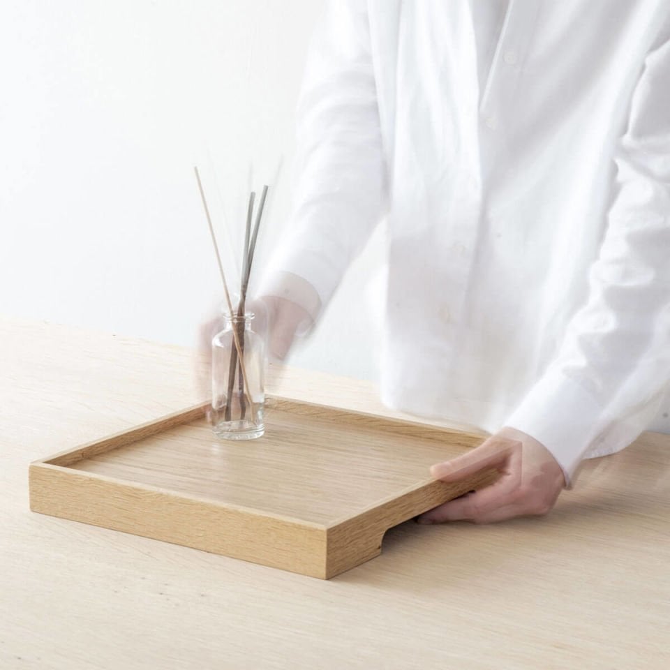 Solid Oak Serving Tray – EDGE Series, Square Raw