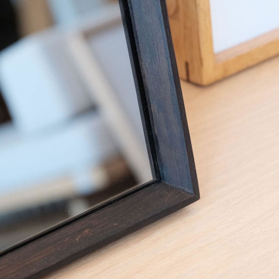 Wooden Framed Mirror, 40x40 Square – REGULAR Series Dark