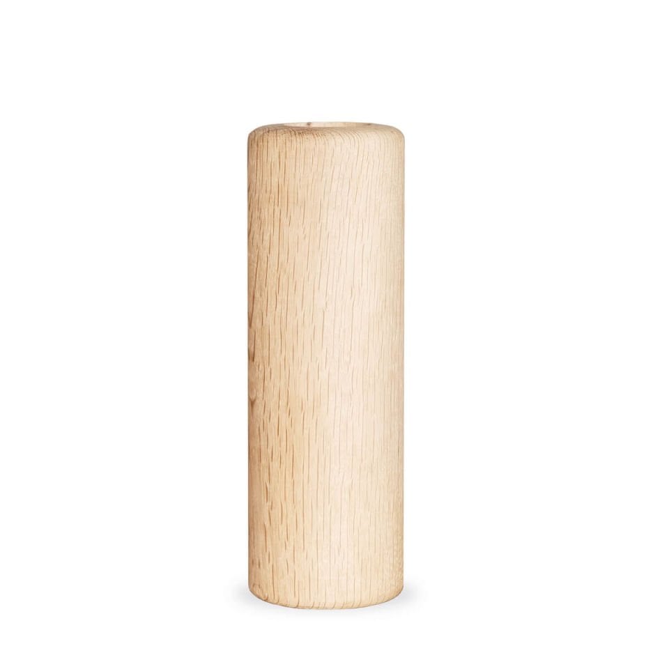 Solid Wood Candlestick - Large Raw