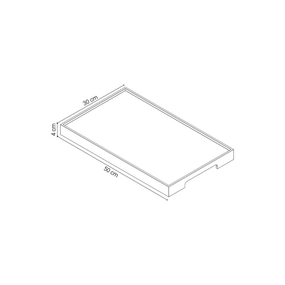 Wooden Serving Tray – EDGE Series, Rectangular Raw