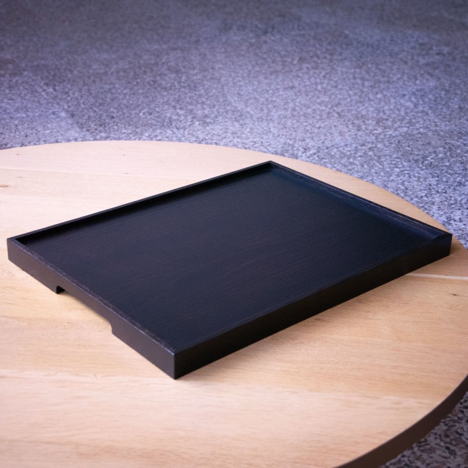 Oak Serving Tray – EDGE Series, Rectangular Dark