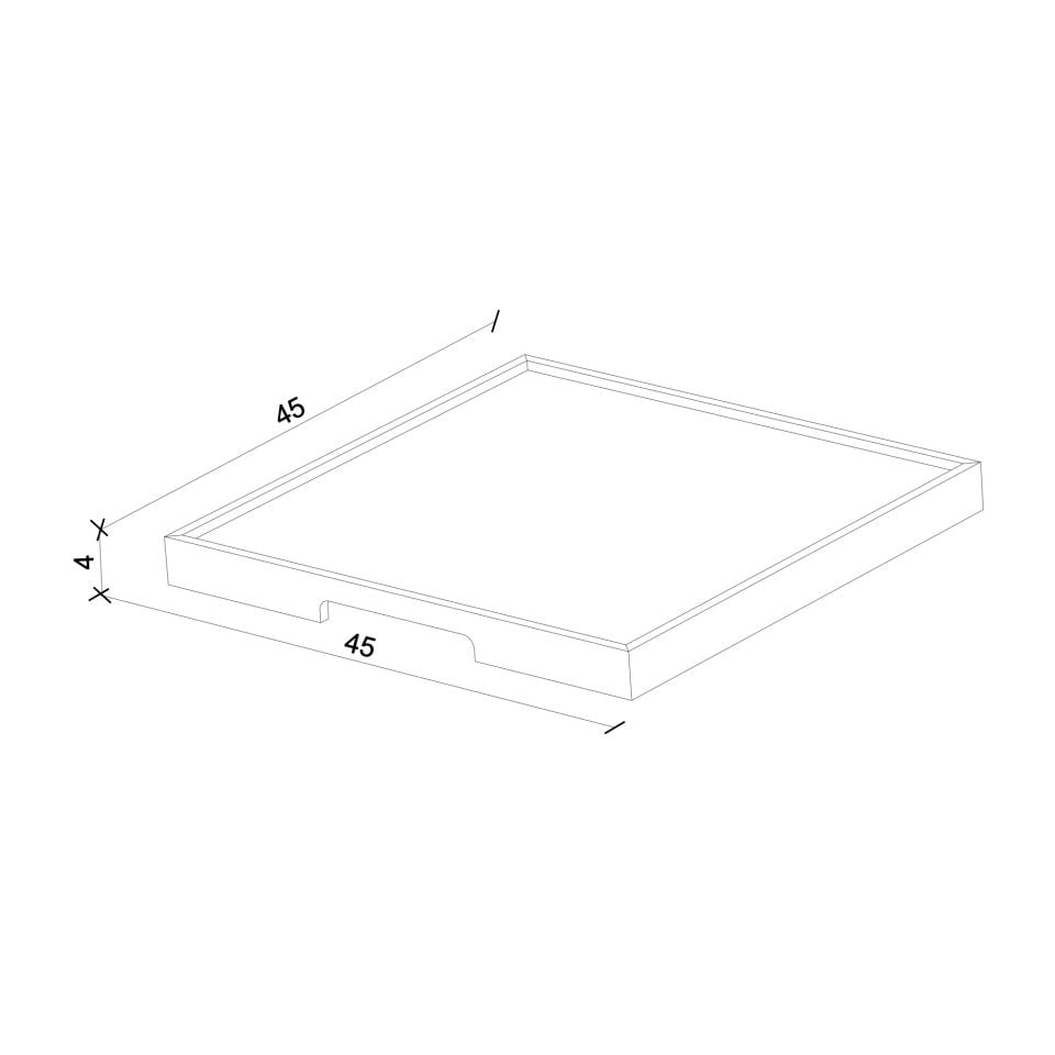Solid Oak Serving Tray – EDGE Series, Square Dark