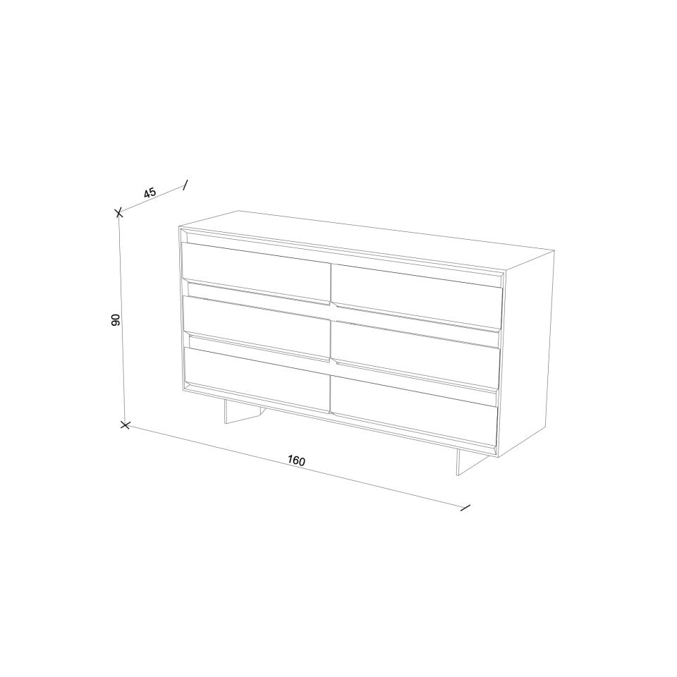 Ahşap Şifonyer, Yatay - BEAM Serisi Honey