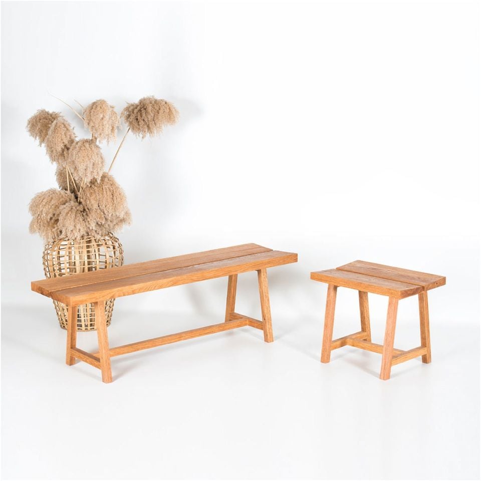 Masif Meşe Bank – PI Serisi Honey - 160 CM