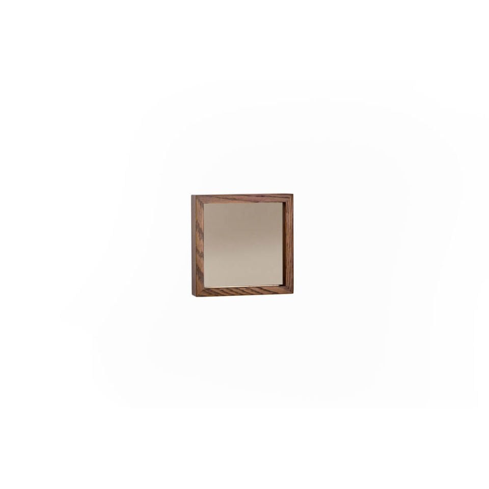 Wooden Framed Bronze Mirror, Small Square – EDGE Series Forest