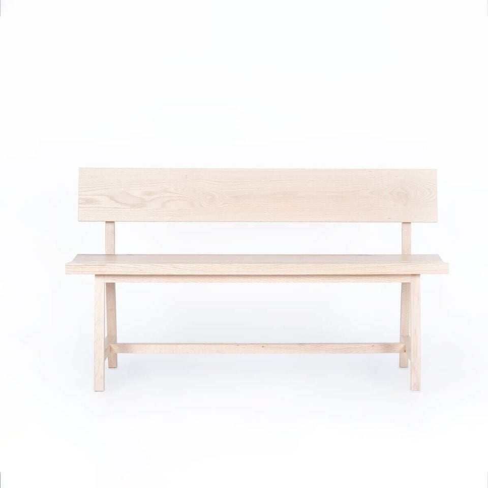 Ahşap Bank - PI Serisi, Sırtlıklı Raw - 160 CM