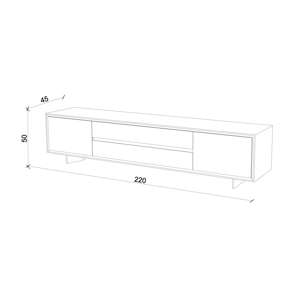 Ahşap TV Ünitesi – BEAM Serisi Raw