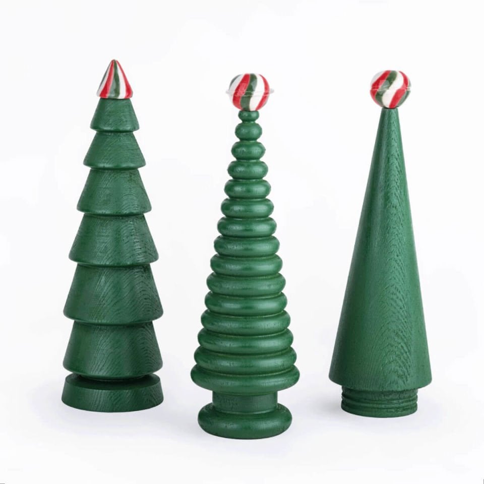 Wooden Christmas Tree Set – Ceramic Headed Sofa, Large Irish Green