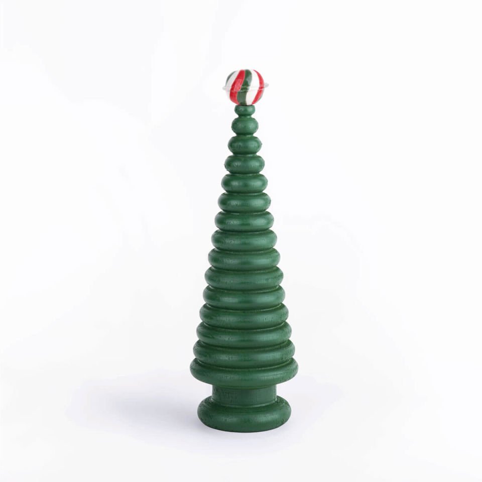 Ahşap Yılbaşı Ağacı Seti - Seramik Başlıklı Irish Green