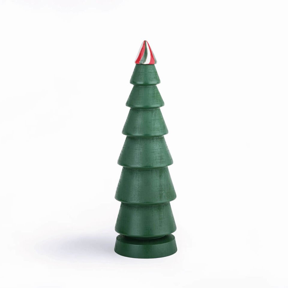 Ahşap Yılbaşı Ağacı Seti - Seramik Başlıklı Irish Green
