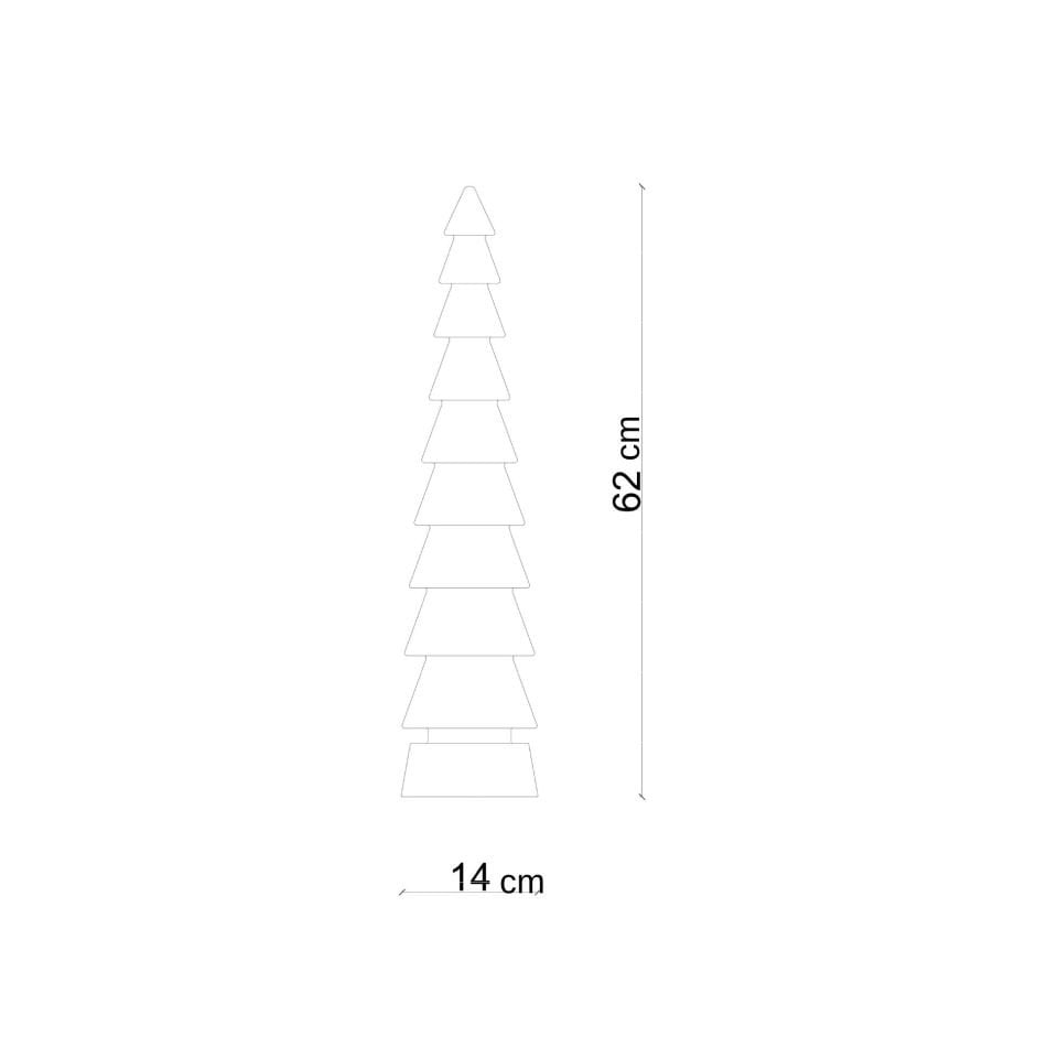 Ahşap Yılbaşı Ağacı Mega FIR – Sedir, 62 cm Ham