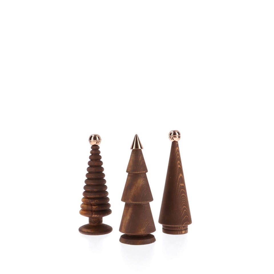 Ahşap Yılbaşı Ağacı Seti – Bronz Başlıklı Sedir, Orta Boy Forest
