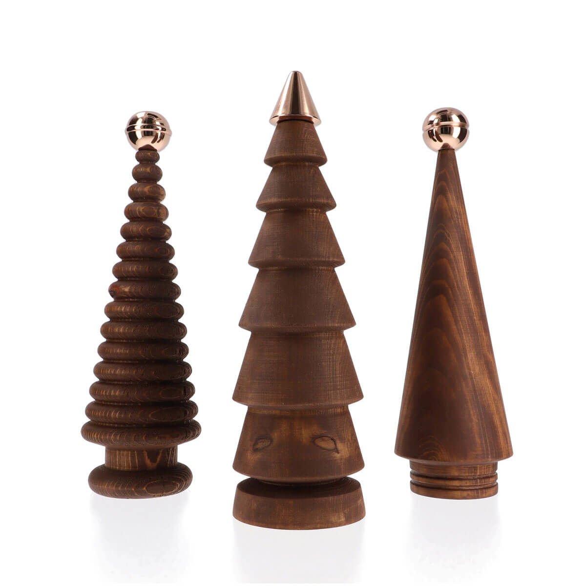 Ahşap Yılbaşı Ağacı Seti – Bronz Başlıklı Sedir, Büyük Boy Forest