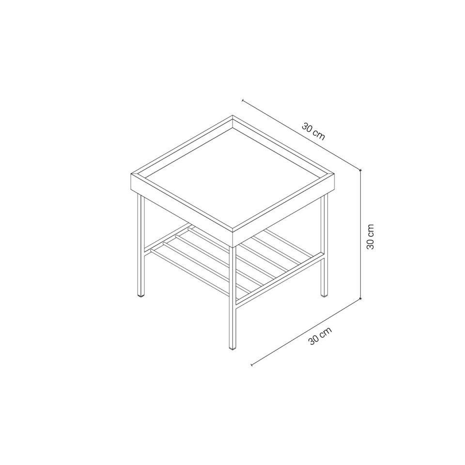 Solid Wood Short Side Table / Flower Pot – EDGE Series Dark - GREEN