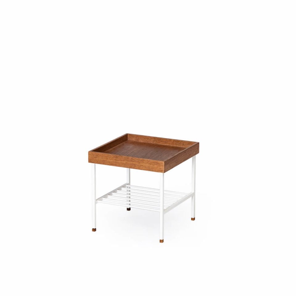 Solid Oak Short Side Table / Flower Pot – EDGE Series Forest - WHITE