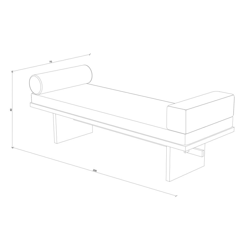 Meşe Daybed – KAMA Serisi Raw