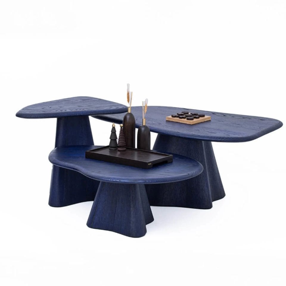 Masif Ahşap Orta Sehpa  – LAGOON Serisi Venti Navy Blue