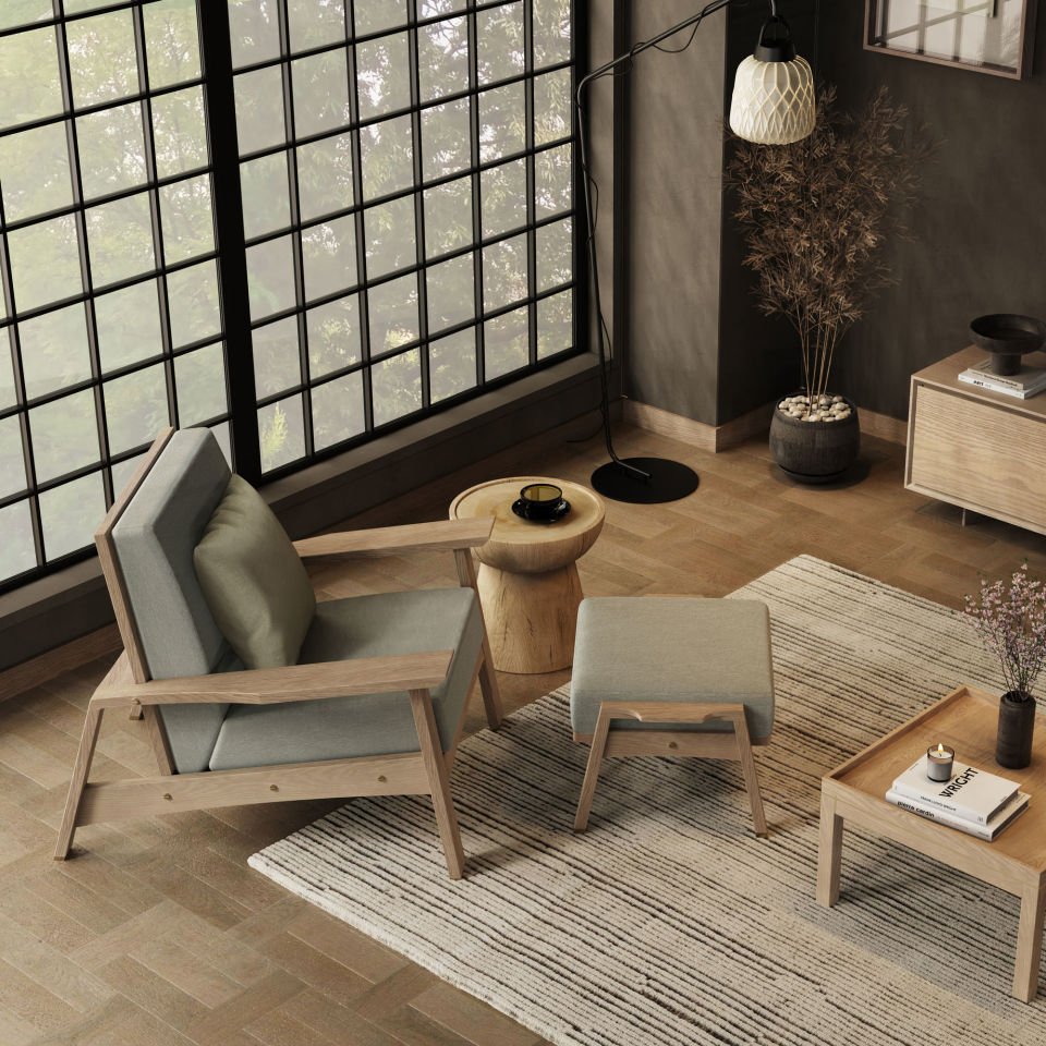 Ahşap Berjer - AKİTA Serisi, Meşe