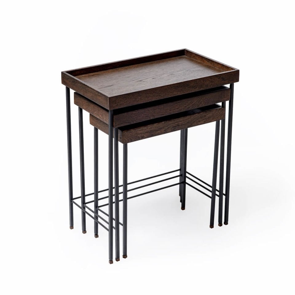 Solid Oak Nesting – EDGE Series, Black Leg Dark – BLACK