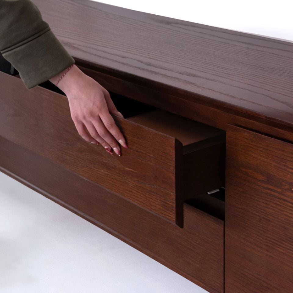 Solid Oak TV Unit – BEAM Series Forest