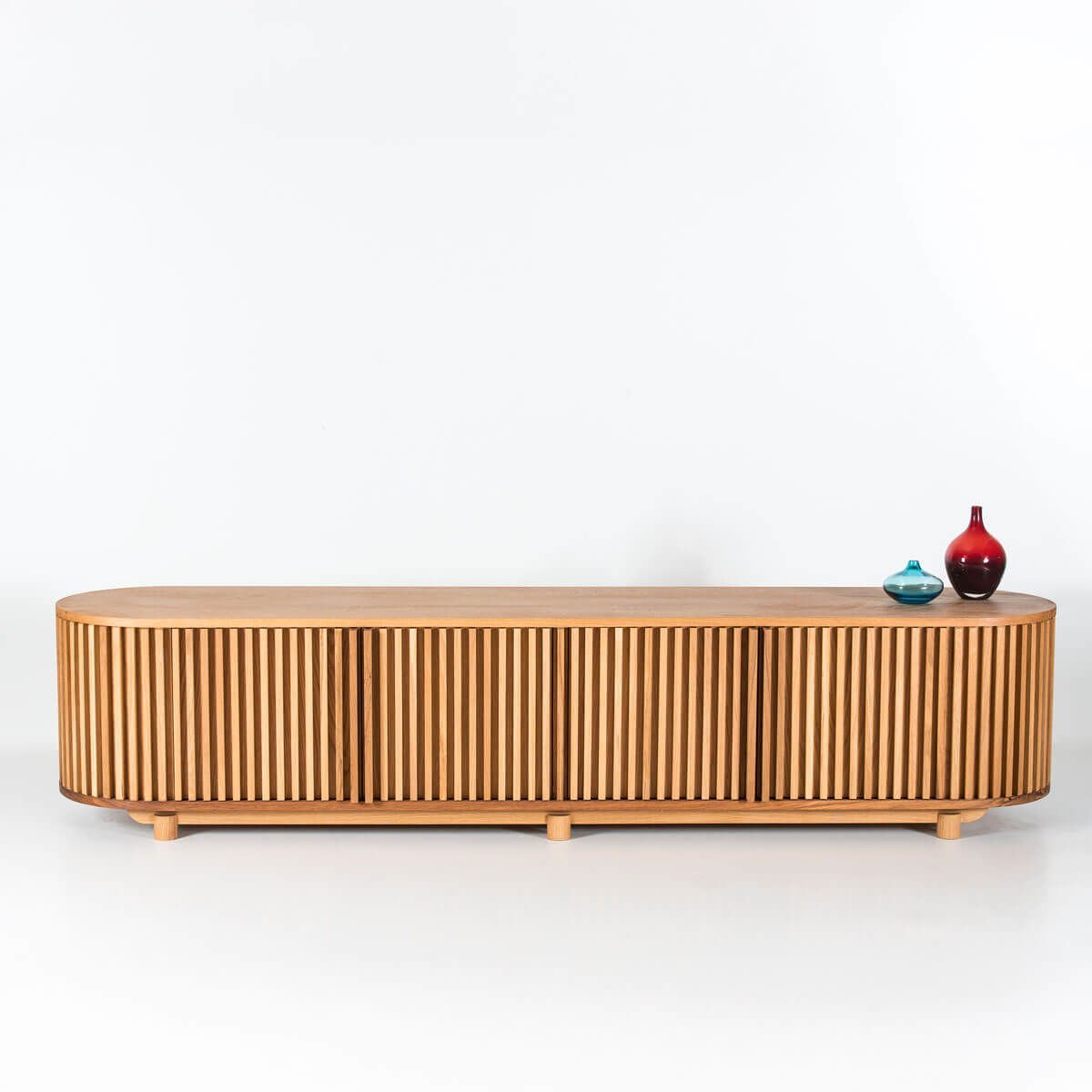 Solid Oak TV Unit - DOCIA Series Raw