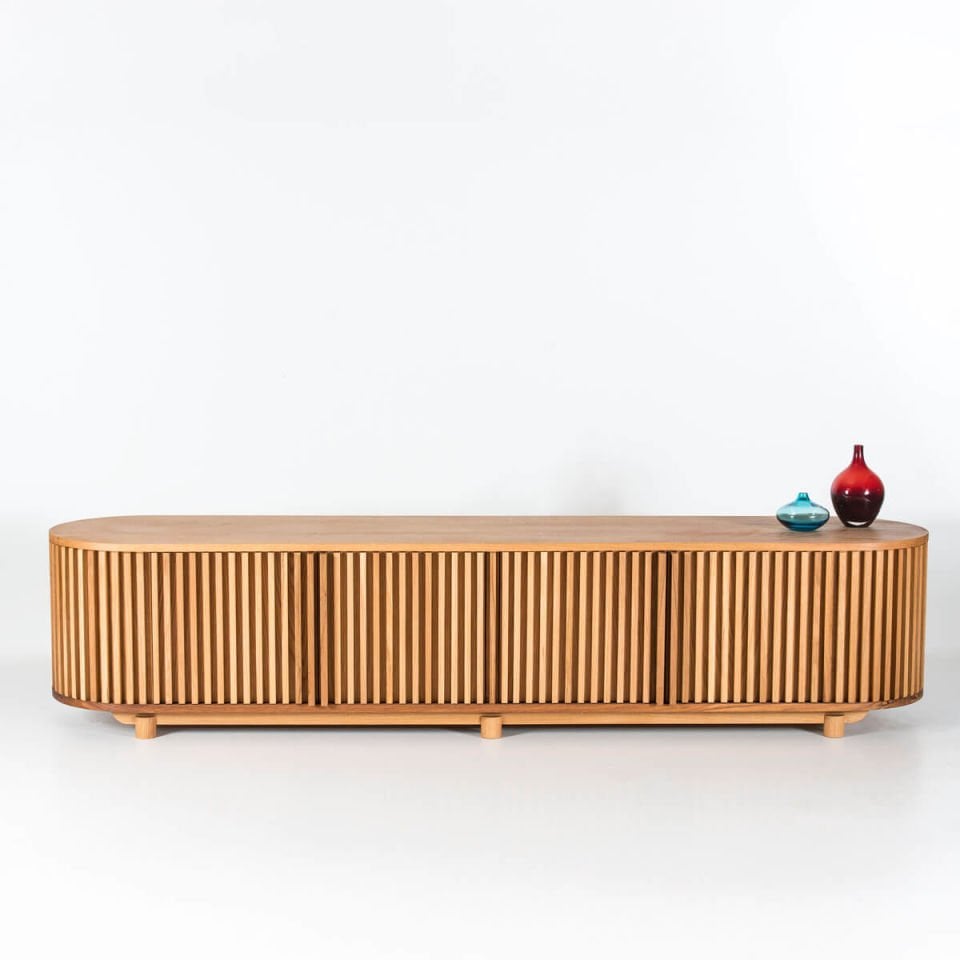 Solid Oak TV Unit - DOCIA Series Raw