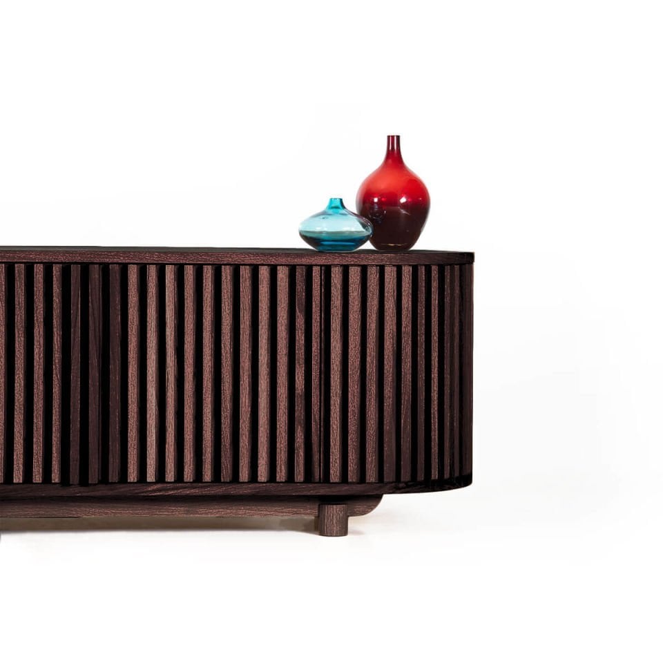 Solid Oak TV Unit - DOCIA Series Dark
