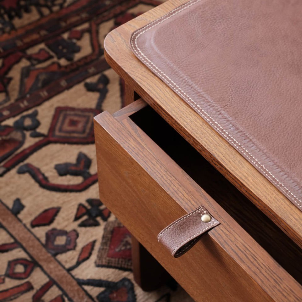 Oak Stool/Nightstand with Drawer – HOL JR. Series Forest