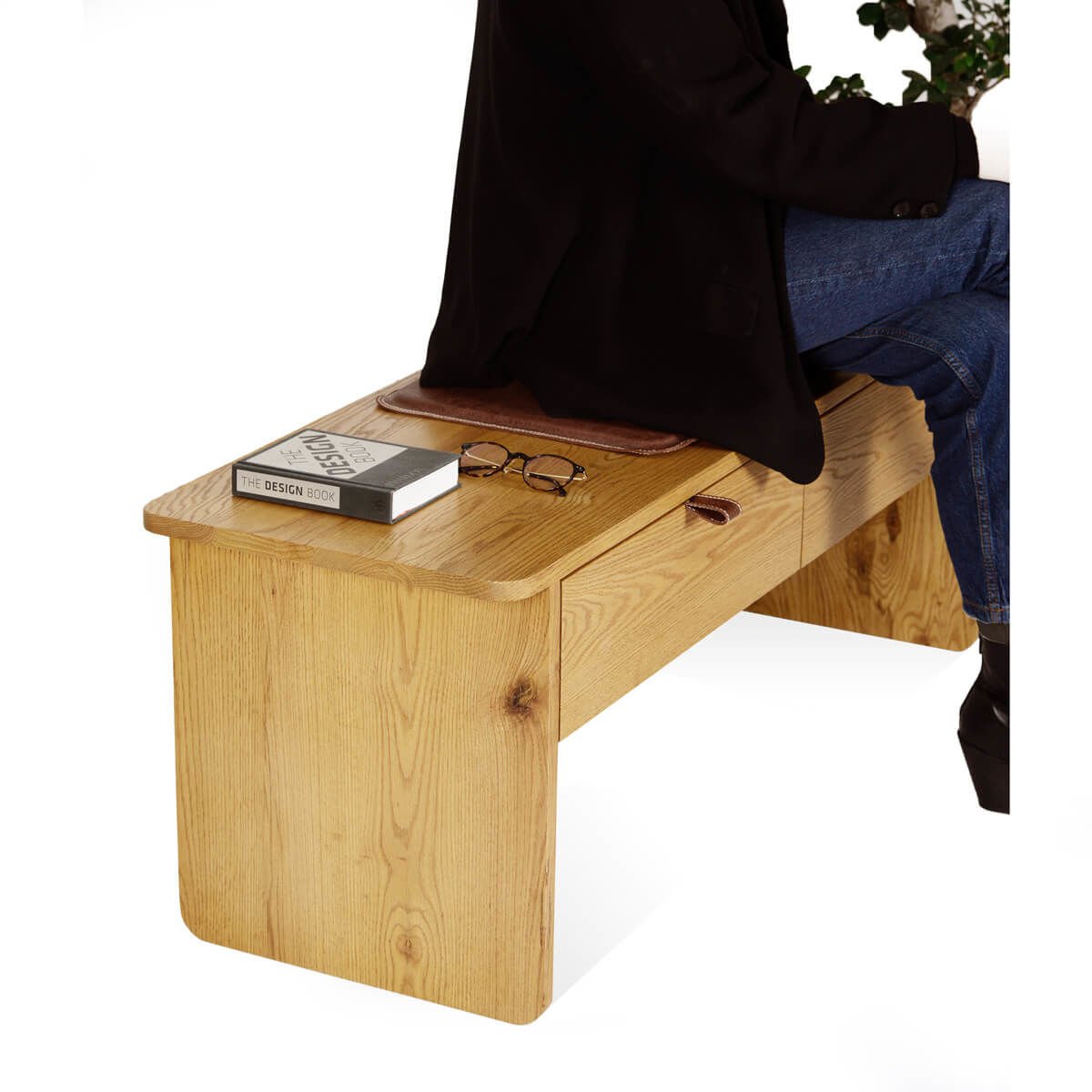 Solid Oak Drawer Stool – HOL Series Honey