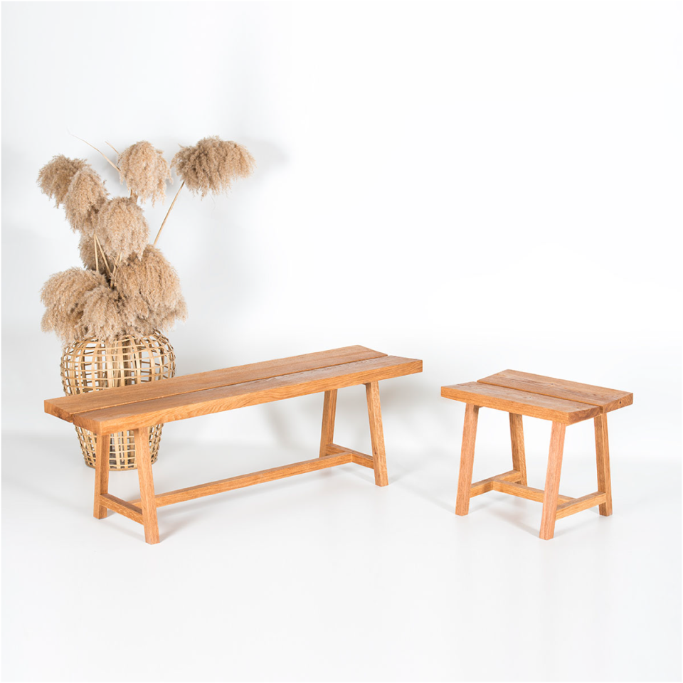 Solid Oak Bench – PI Series Honey - 160 CM