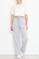 Düz Paça Şardonsuz Eşofman Altı Gri - 17280.053.
