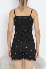 Şortlu Pijama Takımı Beyazsiyah - 178.1287.