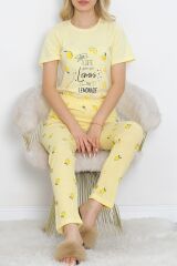 Desenli Pijama Takımı Limonsarı - 18735.1567.