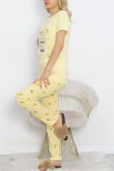 Desenli Pijama Takımı Limonsarı - 18735.1567.