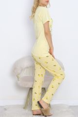 Desenli Pijama Takımı Limonsarı - 18735.1567.