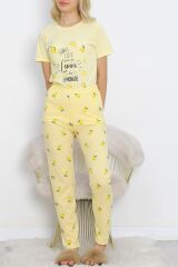 Desenli Pijama Takımı Limonsarı - 18735.1567.