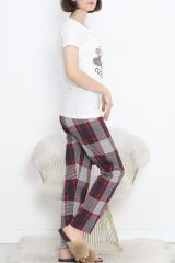 Desenli Pijama Takımı Beyazkahve - 18735.1567.