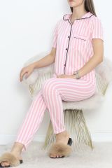 Düğmeli Pijama Takımı Pembebeyaz - 10873.1048.