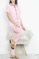Düğmeli Pijama Takımı Pembebeyaz - 10873.1048.