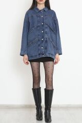 Oversize Kot Ceket Mavi - 10002.1778.