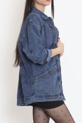 Oversize Kot Ceket Mavi - 10002.1778.