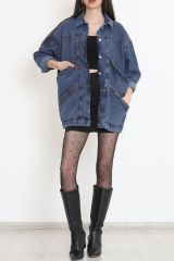 Oversize Kot Ceket Mavi - 10002.1778.