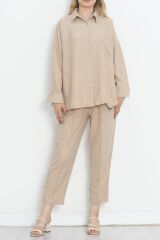 Keten Kimono Takım Bej - 16451.1059.