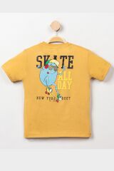3-7 Yaş Baskılı Erkek Tişört Camel - 224194.1576.
