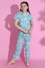 4-13 Yaş Çocuk Pijama Takımı Açıkturkuaz - 403.1287.